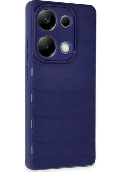 Newface - 502 - Xiaomi Redmi Note 13 Pro 4g Kılıf Bibercas Silikon Kapak - Csmo-tex - - Lacivert