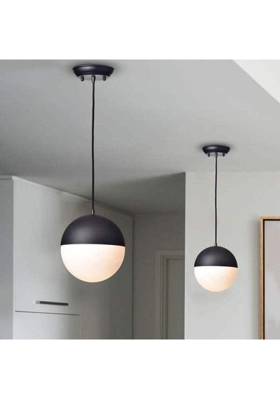 Lambaderler, Avizeler İçin Uyarlanabilir 1 Metre Kablolu 25 Watt 3000k Sarı Ledli Ampul, Led Armatür Beyaz - Siyah
