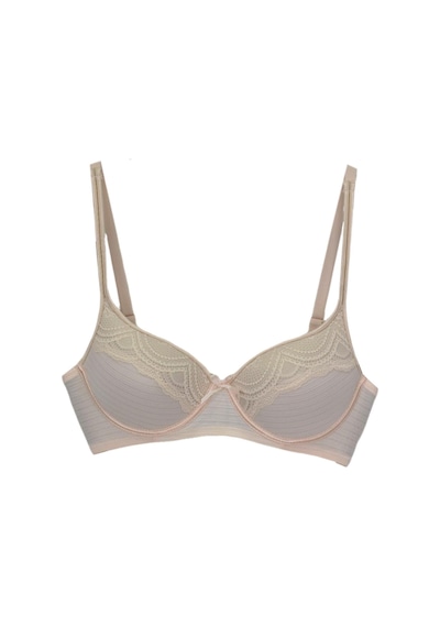 Kadın Silikonlu Toparlayıcı Telli Sütyen C Cup Bgl-st04498 Bej