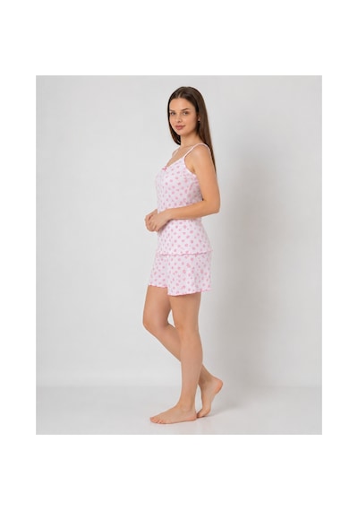 Pijamask Kadın Pembe Çiçek Desenli Askılı Şortlu Pijama Takımı Yazlık Rahat Ev Giyim P100-036 Beyaz Pijamask Kadın Pembe Çiçek Desenli Askılı Şortlu Pijama Takımı Yazlık Rahat Ev Giyim P100-036 Beyaz