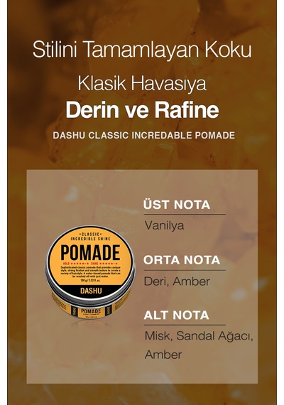 Güçlü Tutuş Ve Islak Görünüm Sunan Saç Sabitleyici Jel Dashu Classic Incredible Shine Pomade 100g