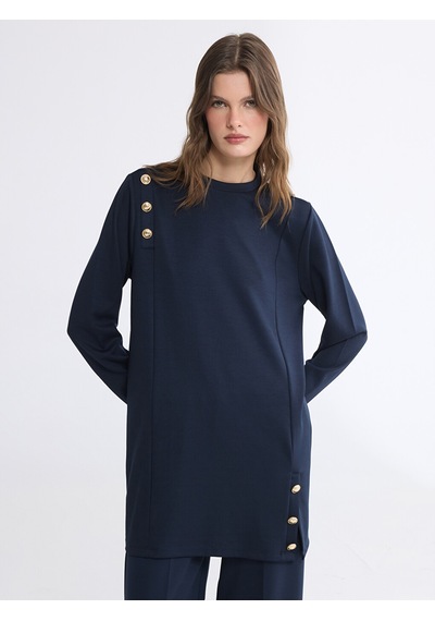 Lcw Everyday Lacivert Soft Touch Kadın Sweatshirt Tunik