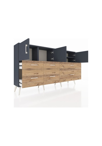 Arges Konsol 4 Raflı 6 Çekmeceli 4 Kapaklı 176x30x99 Antrasit-antrasit/çam Antrasıt/atlas Çam - Antrasıt Arges Konsol 4 Raflı 6 Çekmeceli 4 Kapaklı 176x30x99 Antrasit-antrasit/çam Antrasıt/atlas Çam - Antrasıt