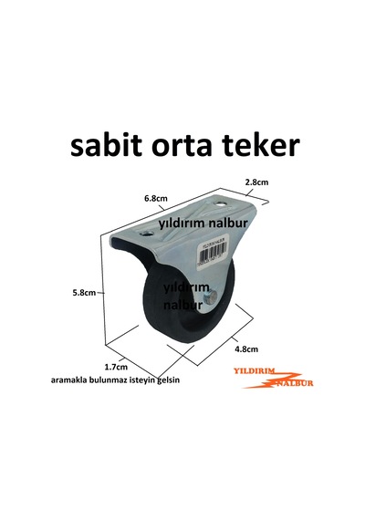 Tablalı Sabit Tekerlek Küçük Boy Sehpa Tezgah Tekerleği Sağlam