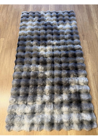 Hoom Rugs Rabbit 420 Multi Gri Çift Renkli Peluş Halı Çok Renkli