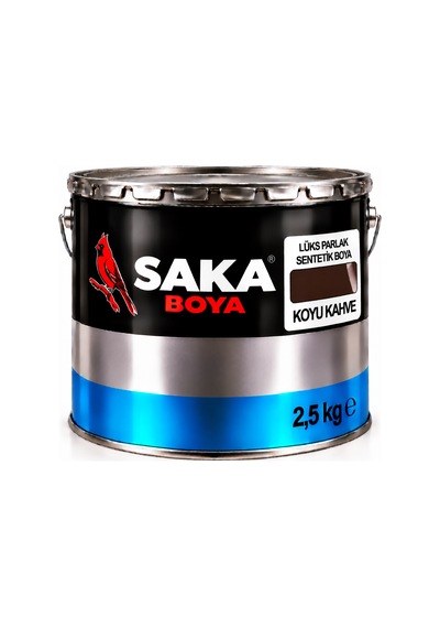 Saka Boya Lüks Parlak Sentetik Boya Koyu Kahve 2,5 Kg