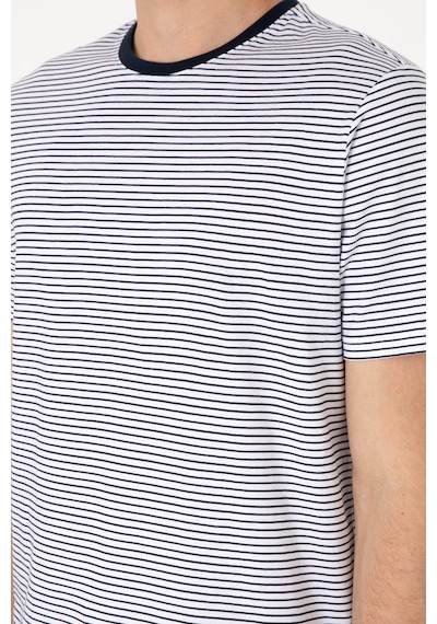 U.S. Polo Assn. Erkek Regular Fit Bisiklet Yaka Lacivert Çizgili Tişört 50306898-VR033