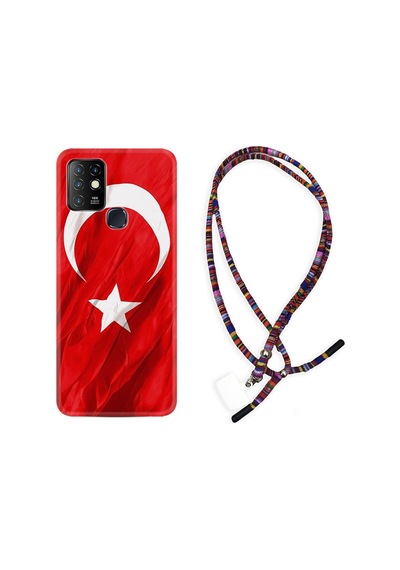 Infinix Hot 8 Kılıf Rasta Boyun Askılı Şanlı Türk Bayrağı 4 1401