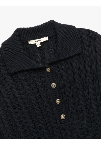 Koton Regular Fit Uzun Kollu Düğmeli Saç Örgü Polo Yaka Kazak Lacivert 6wak90072ht Lacivert Koton Regular Fit Uzun Kollu Düğmeli Saç Örgü Polo Yaka Kazak Lacivert 6wak90072ht Lacivert