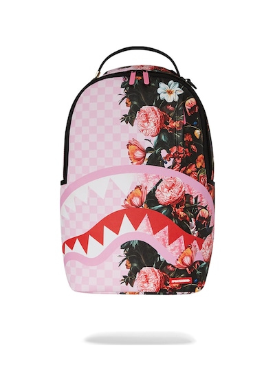 Sprayground Jardin De Flores Sırt Çantası, Laptop Bölmeli, Suya Dayanıklı Vegan Deri Pembe
