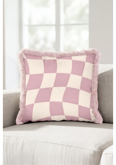 Ekose Geometrik Dalgalı Saçaklı Yastık Kılıfı - Retro Kare Pudra Krem Pembe Püsküllü Kırlent Kılıfı Serin Rota Aura Ekose Geometrik Dalgalı Saçaklı Yastık Kılıfı - Retro Kare Pudra Krem Pembe Püsküllü Kırlent Kılıfı Serin Rota Aura