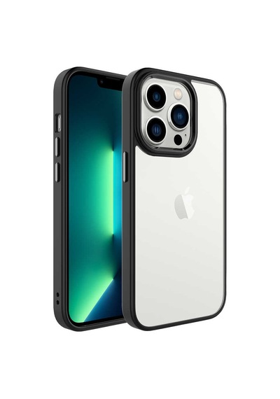 Apple Uyumlu iPhone 14 Pro Kılıf Şeffaf Arka Yüz Kamera Yükseltili Silikon Ogaa Koyu Yeşil