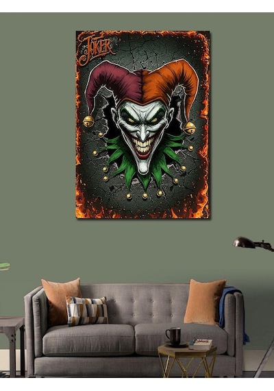 Kanvas Tablo Joker Gülümsemesi Çizimi 50cmx70cm