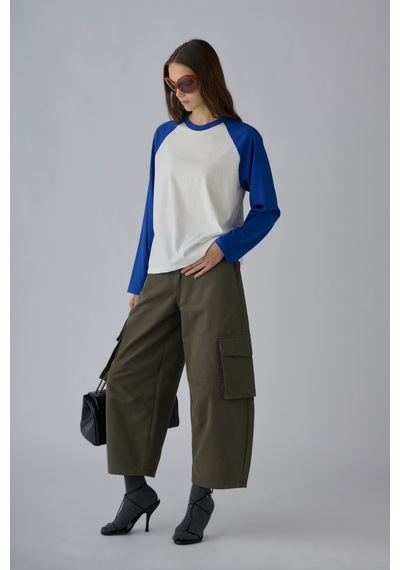 Suud Collection Mavi Reglan Çift Renk Tişört