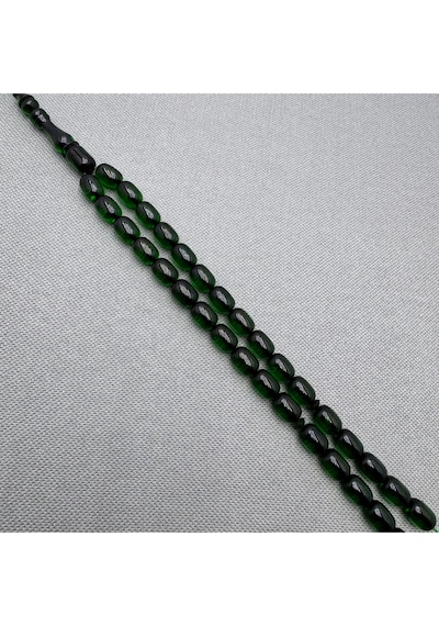 Usta İşçilikli Zümrüt Yeşili Ateş Kehribar Tespih Yeşil