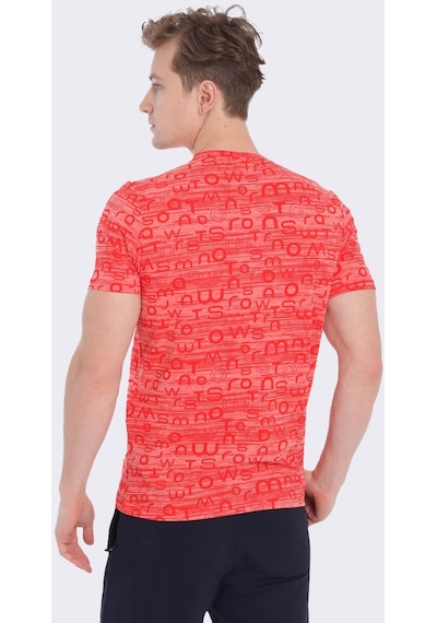 Maraton Sportswear Regular Erkek Bisiklet Yaka Kısa Kol Basic Kırmızı T-Shirt 20951-Kırmızı
