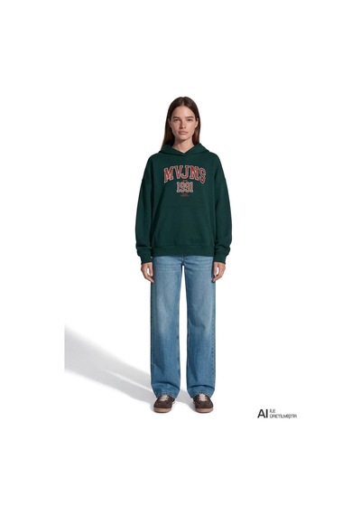 Mavi Logo Sweatshırt Koyu Çam Yeşili Yeşil Kadın Sweatshirt M1s20141-71929