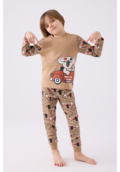 Rolypoly Erkek Çocuk Kahverengi Pijama Takımı Rp3446-c-v2
