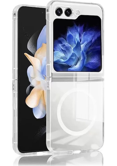 Samsung Uyumlu Galaxy Z Flip 6 Kılıf Kamera Korumalı M-safe Sert Pc Zore Porto Kapak Seffaf