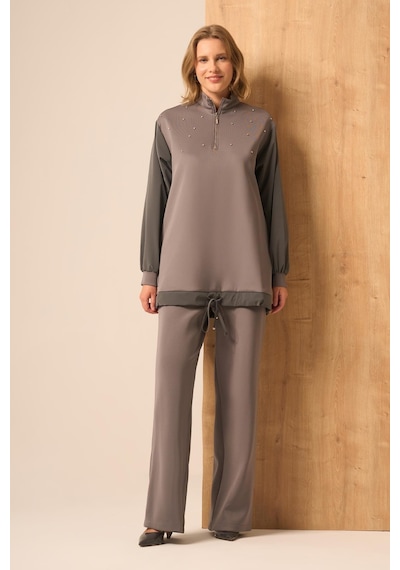 Ftz Women Kadın Scuba Spandex Takım Gri 31257 Gri
