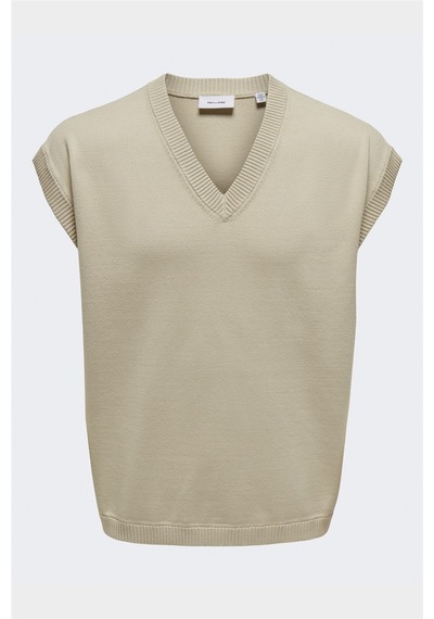 Only & Sons Onslusım Lıfe Rlx 12 V-neck Vest Knıt Erkek Gri Yelek - 22030784 Gri