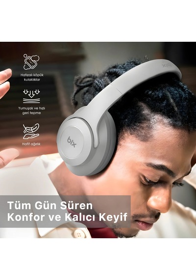 Bıx Bh2-ıg Buz Grisi Souncraft Bh2 Katlanabilir Kablosuz Kulaklık