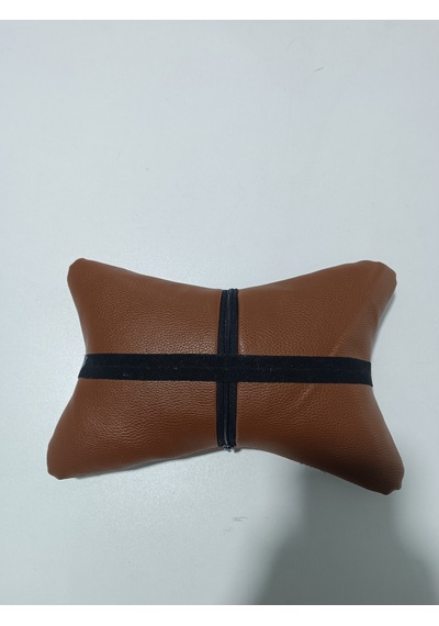 Deri Kelebek Boyun Yastık 2 Li Kahverengi