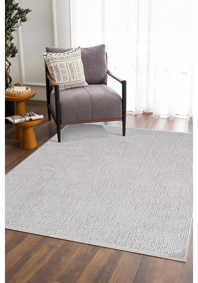 Enti Akik 8609 Gri Halı Kilim Salon Mutfak Kesme Yolluk Dokuma Gri