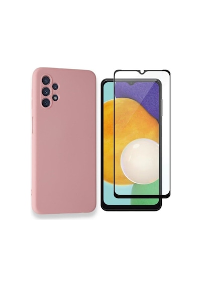 Samsung Galaxy A13 4g Ile Uyumlu Kılıf Kadife Yüzey Lansman Kılıf Tam Kaplayan Ekran Koruyucu Mavi