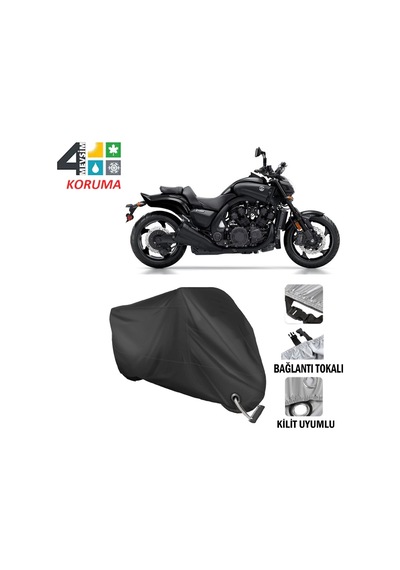 Yamaha Vmax Motosiklet Brandası ( Kilit Uyumlu - Siyah