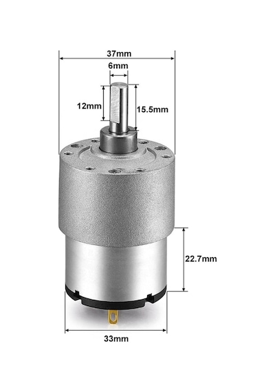 12v 35mm 319 Rpm Redüktörlü Dc Motor Jgb37-520