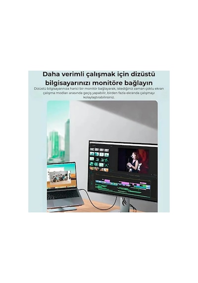 4k 2k Ultra Hd Type C To Hdmı Dönüştürücü Adaptör - Usb-c Tv Monitör Projeksiyon Görüntü Aktarım Kablosu Macbook İpad Samsung Galaxy Huawei Telefon Tablet Uyumlu Çok Fonksiyonlu Çevirici