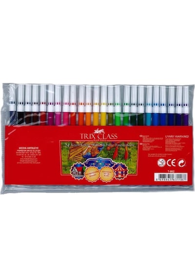 Trix 24 Renk Keçeli Kalem Seti 24'lü İspirto Kalem