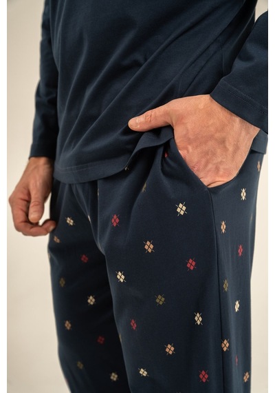 Arnetta Erkek Just Breathe Lacivert Uzun Kol Pijama Takım Ar3853-s-v1 Ar3853-s-v1