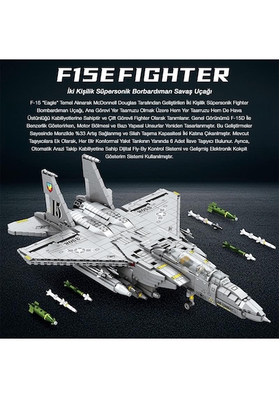 Reobrix Fighter Aircraft American Mcdonnell Douglas 33034 Brick Yapım Seti