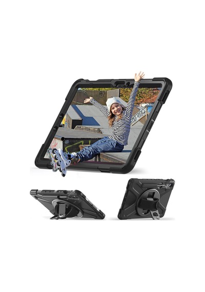 Galaxy Uyumlu Tab S10 Lite Mkst Defender Tablet Silikon - Siyah Tablet Kılıfı