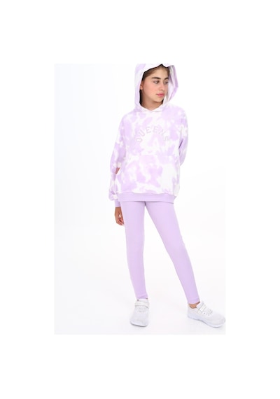 Toontoy Kids Toontoy Kız Çocuk 2'li Takım Baskılı Kapüşonlu Düşük Omuz Cepli Sweatshirt & Basic Düz Tayt Açık Lila Toontoy Kids Toontoy Kız Çocuk 2'li Takım Baskılı Kapüşonlu Düşük Omuz Cepli Sweatshirt & Basic Düz Tayt Açık Lila