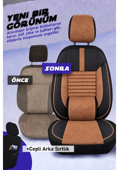 Citroen C5 Phantom Taba Tay Tüyü Oto Koltuk Kılıfı Tam Set -ortopedik-kolay -terletmez 2000-2008