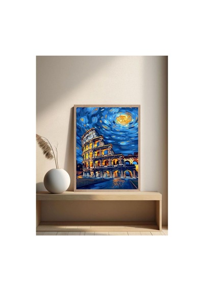 Poster Ahşap Çerçeveli Dekoratif Tablo Çok Renkli - 869083869 Çok Renkli