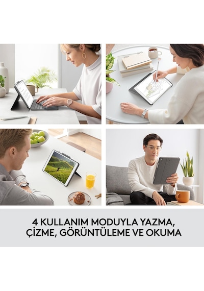 Logitech Combo Touch Apple Uyumlu iPad  7,8,9. Nesil Için Türkçe Klavyeli Kılıf
