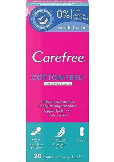 Carefree, Günlük Ped, Pamuklu, Parfümsüz, 20&apos Li