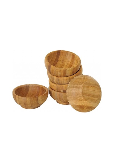 Mithra Life 6 Adet Bambu Mini Lokumluk Çerezlik Sosluk Reçellik Sunumluk Kase Mıt1143 Bambu