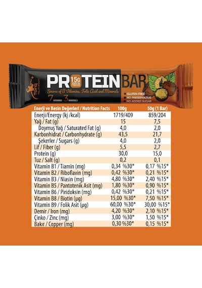Torq Nutrition Protein Bar Fındık (12 adet) Torq Nutrition Protein Bar Fındık (12 adet)