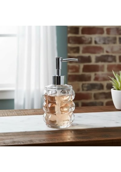 Bubble Cam Sıvı Sabunluk - 450 Ml Kabartmalı Şık Banyo Ve Mutfak Sabunluğu 7x12 Cm 5067 - Şeffaf Diğer