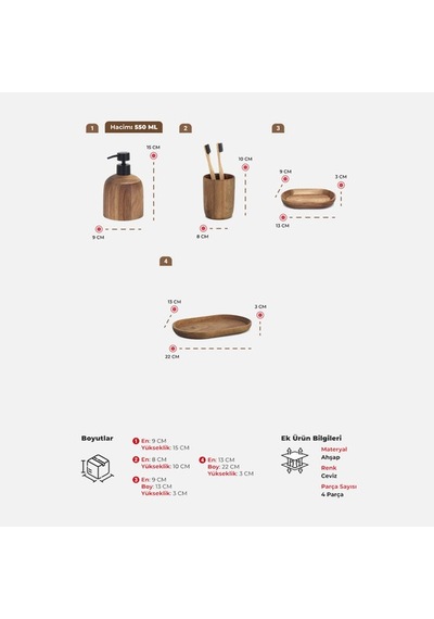 Primanova Alessi 4 Parça Banyo Seti Diğer