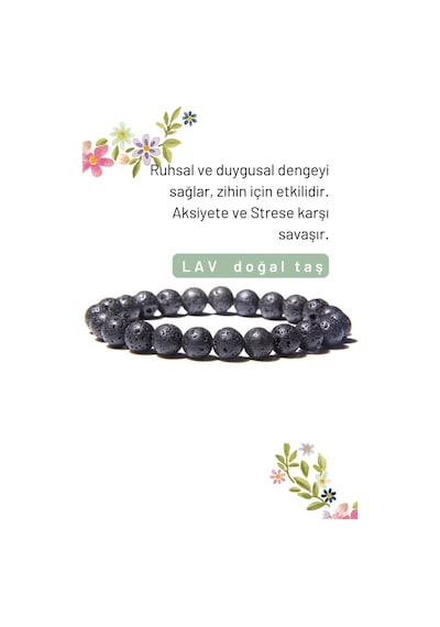 Lav Doğal Taş Bileklik Stres Alır 8 Mm Aa Kalite Çok Renkli
