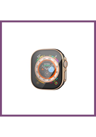Twin Store Watch Ultra 49mm Legend Camlı Kasa Ekran Koruyucu - Siyah-gold Bzstwın