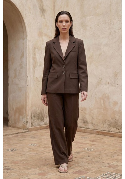 Hiccup My Fashıon Kadın Blazer Ceket Kahve Kahvesi