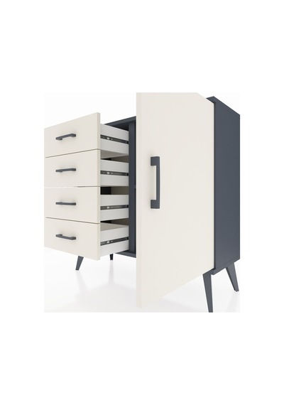Arges Şifonyer Tek Raflı 4 Çekmeceli Tek Kapaklı 88x30x80 Antrasit-aytaşı Aytaşı Arges Şifonyer Tek Raflı 4 Çekmeceli Tek Kapaklı 88x30x80 Antrasit-aytaşı Aytaşı