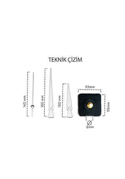 Pey Aksesuar Saat Mekanizması 1. Sınıf Akar Sessiz Saat Mekanizması Askılı 3d Saatlerle Uyumlu Gümüş
